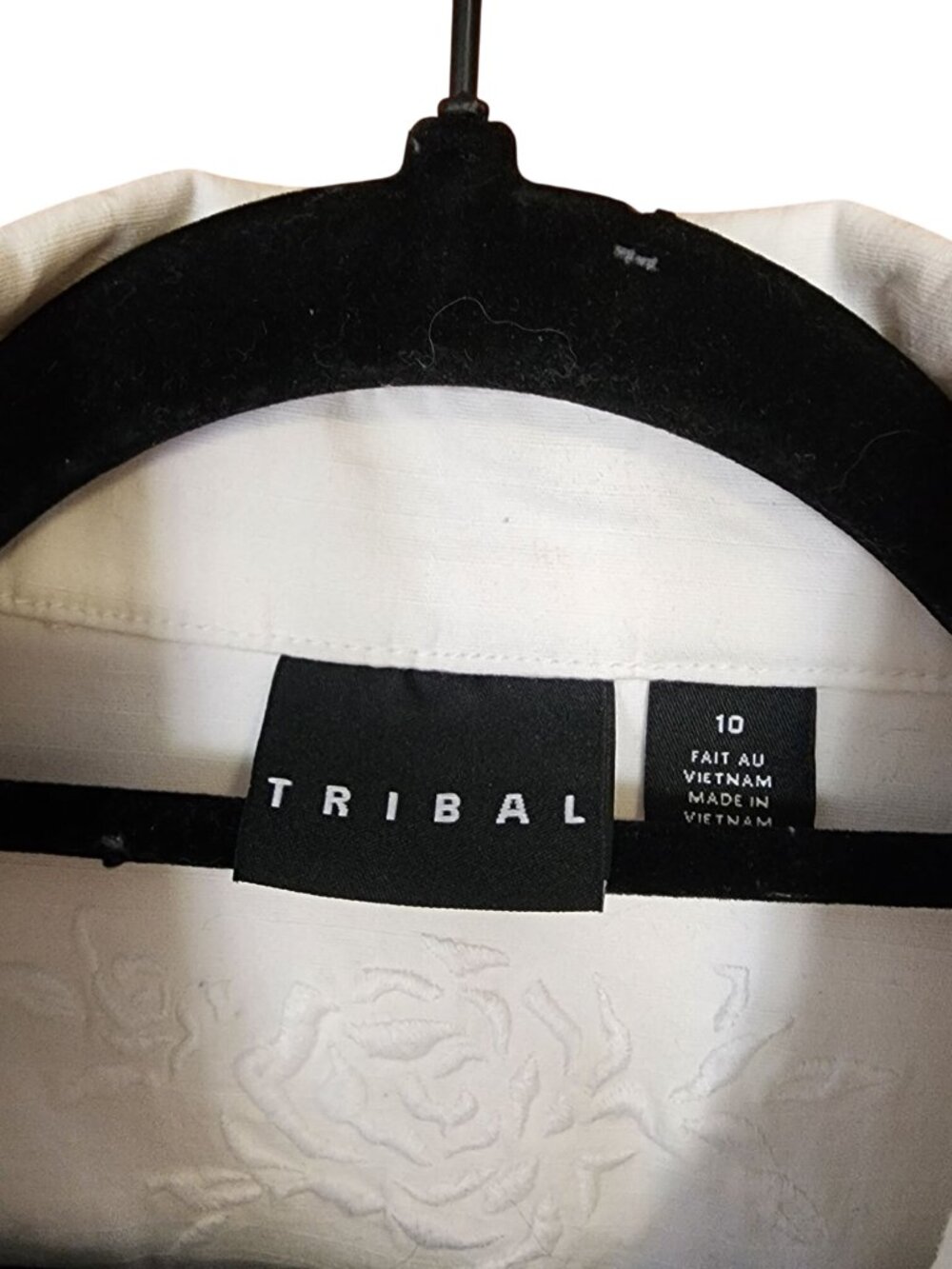Tribal White Lightweight Denim Jean Jacket Womens Size 10 - Picture 3 of 3